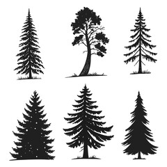 Obraz premium set of chrishmas trees