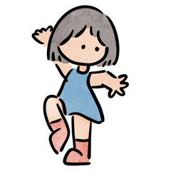 Watercolor girl student, children.  illustration