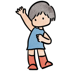 Watercolor girl student, children.  illustration