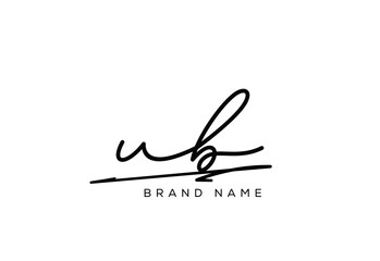 UB letter elegant cursive beauty handwriting logo. symbol design| typography logo| creative mark| corporate identity| signature logo.