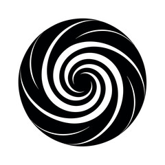 Black Spiral Icon Vector Illustration Simple Swirl Silhouette