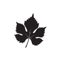 Grape Leaf Silhouette Vector Illustration Natural Organic Plant Icon Design Botanical Element for Nature-Inspired Concepts and Eco-Friendly Branding