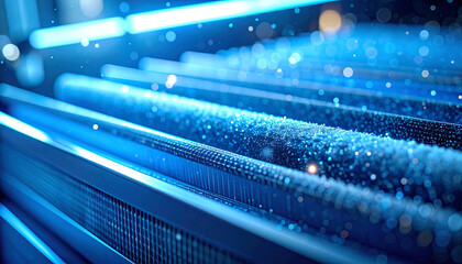 Digital data stream: Dynamic visuals of glowing data streams, evoking the essence of information technology and digital transformation.