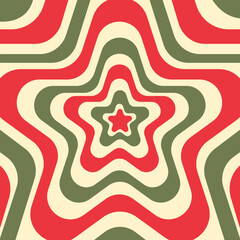 Groovy wave stripe set Christmas color . Hand drawn groovy, hippie backgrounds. Distorted uneven stripes, warped streaks, fluid liquid wavy lines, doodle waves. Striped rectangle templates collection.
