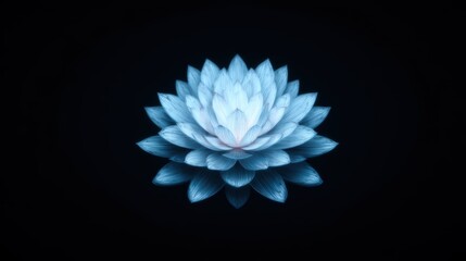 A serene blue lotus flower against a dark background, symbolizing tranquility and beauty.