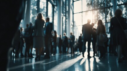 Modern architecture event venue showcase urban city networking gathering contemporary atmosphere wide-angle view innovation theme