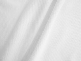 Close-up wavy cloth. White crumpled fabric background