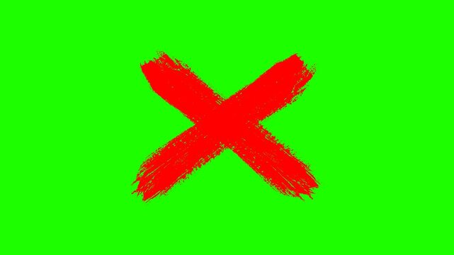 2D vector icon illustration of a red cross mark and a green check mark symbol for business choice or voting design