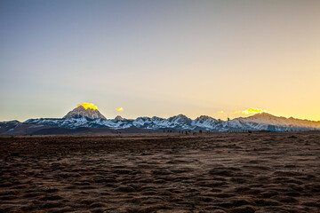 Snow mountains in the west of Sichuan province, Daerpu area, Xiaojin County, Ngawa Tibetan and Qiang Autonomous Prefecture, China