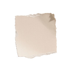 Obraz premium Torn beige paper square with natural fibers and curled edges. Isolated png on transparent background for notes, collage, journaling, scrapbooking, planners, and warm neutral layouts.