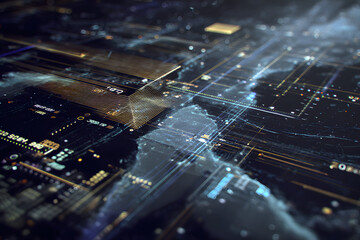 fractal data interface with shifting geometric layers creating an experimental futuristic abstract ui