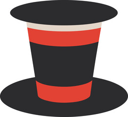 top hat with red ribbon