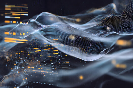 fractal data interface with shifting geometric layers creating an experimental futuristic abstract ui