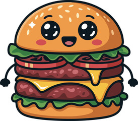 Cute Humbarger Vector art illustration