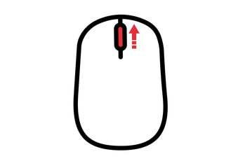 Simple Mouse Scroll-Up Illustration