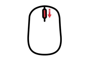 Simple Mouse Scroll-Down Illustration
