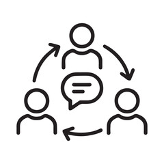 Team Communication Icon – Collaboration and Conversation Vector