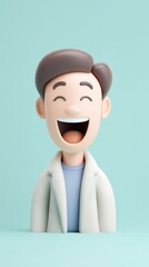 Obraz premium Happy cartoon character with a big smile.