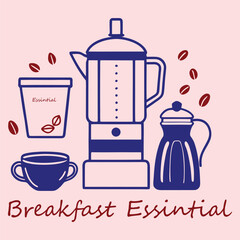 Delightful morning scene featuring freshly baked croissants and a steaming cup of coffee perfect for food and beverage designs
