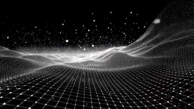 Smooth waving line animation video footage with fluid motion, abstract digital waves, flowing neon curves, futuristic tech background, modern motion graphics for design, sci-fi, and creative visual pr