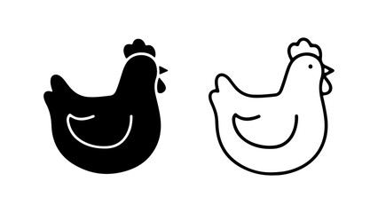 Chicken icons with transparent background