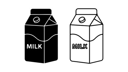 Milk carton icons with transparent background