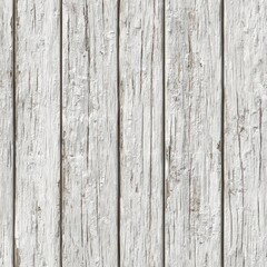Seamless White Painted Rustic Wood Texture Background &ndash; Weathered Tileable Wooden Plank Surface with Peeling Paint for Vintage, Shabby Chic, and PBR Material Design
