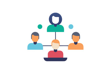 Organization chart showing people connected and hierarchical relationships within a company