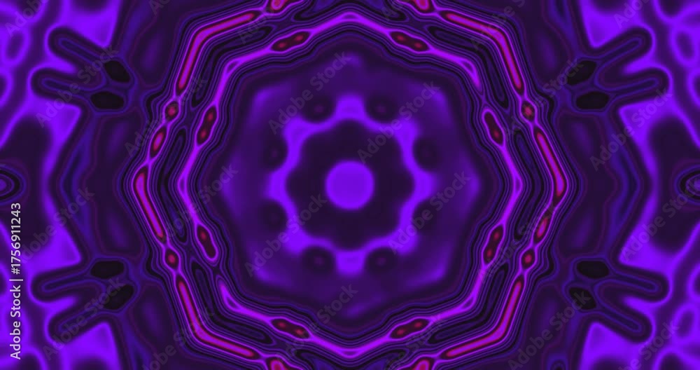 Wall mural experience a captivating seamless tunnel video loop featuring vibrant purple patterns. this visual d