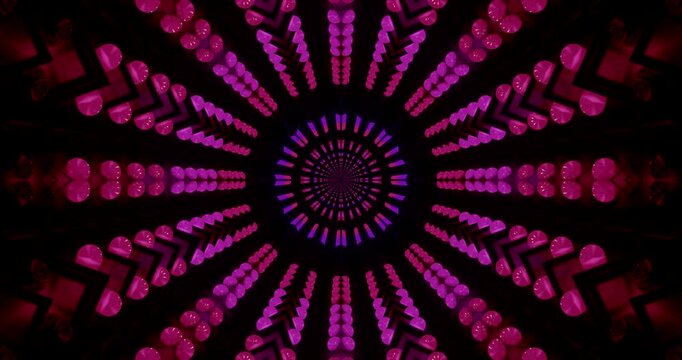 This vibrant tunnel features a seamless looping design with glowing purple and pink patterns creating a captivating visual display perfect for screensavers.