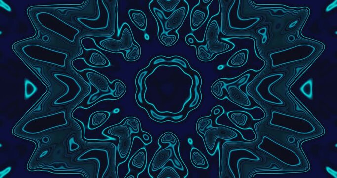 Dynamic tunnel visuals evolve smoothly, showcasing bright shapes and patterns against a dark backdrop. The design captivates with an endless, flowing loop, perfect for relaxation.