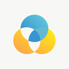 Obraz premium Geometric Interplay: A Harmonious Composition of Overlapping Circular Forms in Modern Design