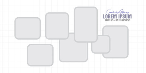 Pictures or photos frame collage layout abstract photo frames and digital photo wall template