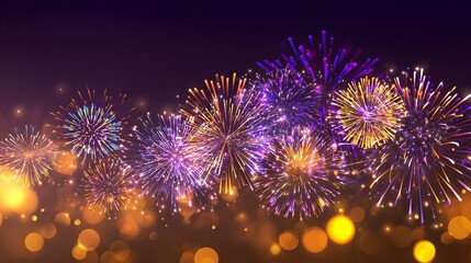 Vivid fireworks burst across night sky celebrating festive moments of joy and national holiday brilliance