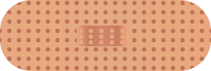 Adhesive Band-Aid or Plaster Vector. Medical Graphic Symbolizing First Aid, Wound Care, Healing, Health Protection, or Simple Safety Icon Design.