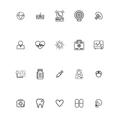 Health Medicine Organs of human anatomy pharmacy clinic and Hospital Illustration Silhouette Icons Collection