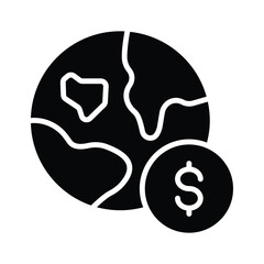 glyph icon of global business in modern design style
