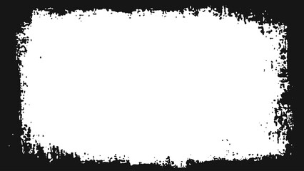 grunge background. Broken dirty rough frames. Black grunge texture border frame over white