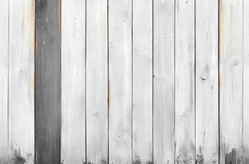 Close-up of a white wooden plank wall with one dark gray painted plank, showing wood grain texture and knots