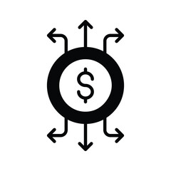 Financial flow and business growth, concept icon of money flow