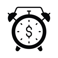 Take your hands on this amazing icon of clock with dollar sign, concept of time is money