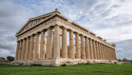 Obraz premium Grand Ancient Temple with Majestic Pillars and Sculptures