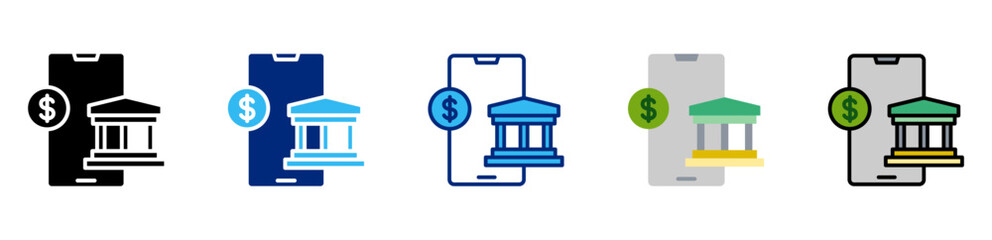 bank multi style icon