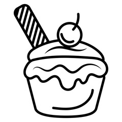 Outline Birthday Element