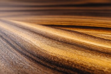 Fototapeta premium Polished Walnut Wood Surface with Dark Grain Patterns and Texture