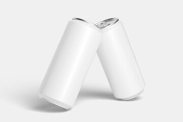 Minimalist View of Two Classic Soda Cans on a Light Studio Floor