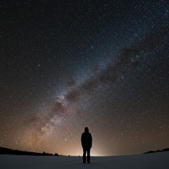 Fototapeta premium Stargazing under the milky way during the winter solstice night sky