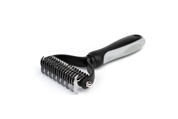 Dog hairbrush for grooming undercoat dog isolated on white background.