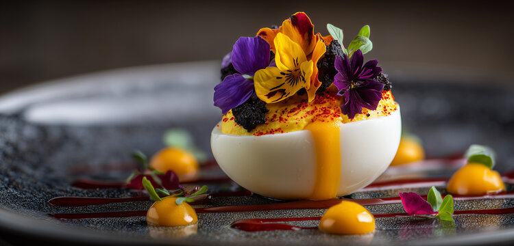National Deviled Egg Day representing abstract dish design