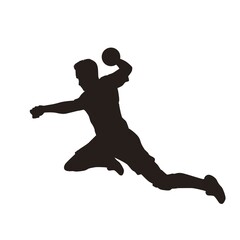 silhouette of a handball man